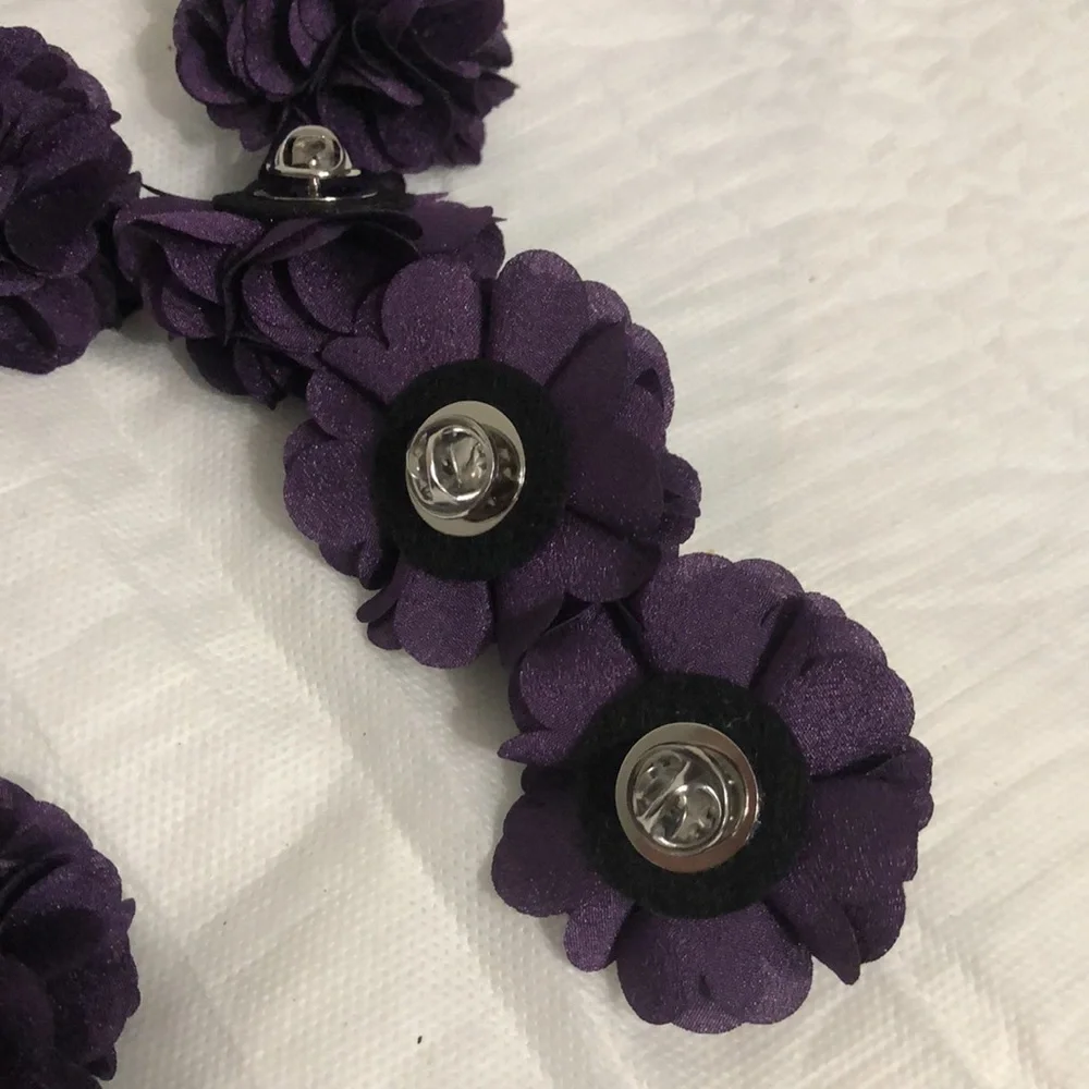 Purple Flower Button Pins bundle of 14